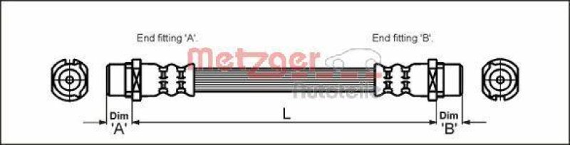 METZGER 4112824 Bremsschlauch f&uuml;r OPEL HA links/rechts