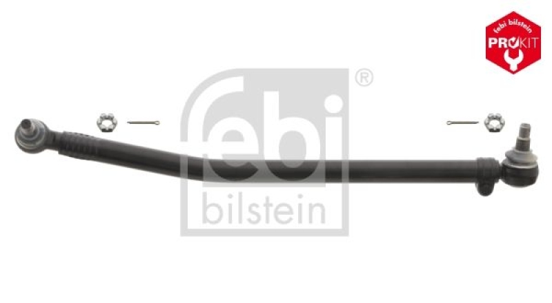 FEBI BILSTEIN 17153 Lenkstange mit Kronenmutter und Splint, vom Lenkgetriebe zum 1. Lenkzwischenhebel für Mercedes-Benz