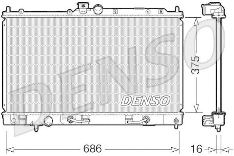 DENSO DRM45024 Kühler MITSUBISHI LANCER Estate (CS_W) 1.6 (2003 - 2008)