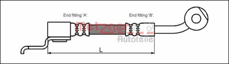 METZGER 4113523 Bremsschlauch für JEEP VA rechts