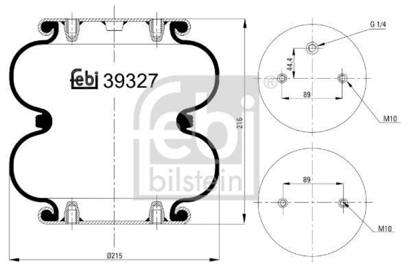 FEBI BILSTEIN 39327 Luftfederbalg für ROR