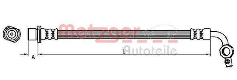 METZGER 4110100 Bremsschlauch für TOYOTA HA rechts