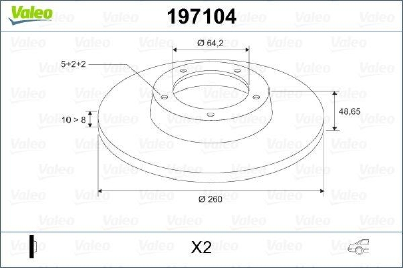 VALEO 197104 Bremsscheibe