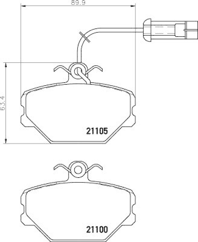 HELLA 8DB 355 006-191 Bremsbelagsatz, Scheibenbremsbelag für FIAT/LANCIA/ZASTAVA