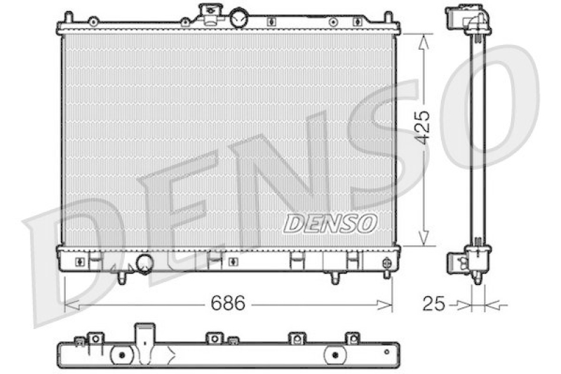 DENSO DRM45028 Kühler MITSUBISHI OUTLANDER I (CU_W) 2.4 4WD (CU5W) (2003 - 2006)