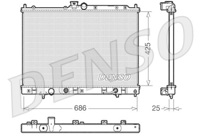 DENSO DRM45030 Kühler MITSUBISHI OUTLANDER I (CU_W) 2.4 4WD (CU5W) (2003 - 2006)