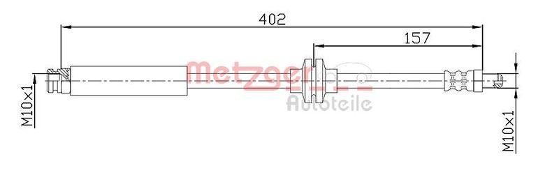 METZGER 4110108 Bremsschlauch für FIAT/OPEL VA links/rechts