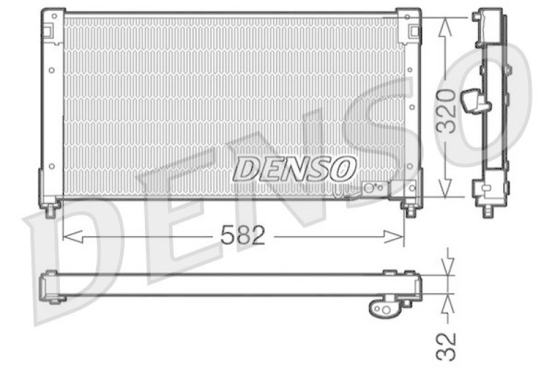 DENSO DCN40001 Kondensator A/C HONDA ACCORD V (CE, CF) 1.9 i (CE7) (1996 - 1998)