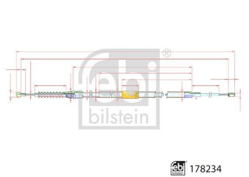 FEBI BILSTEIN 178234 Handbremsseil für VW-Audi