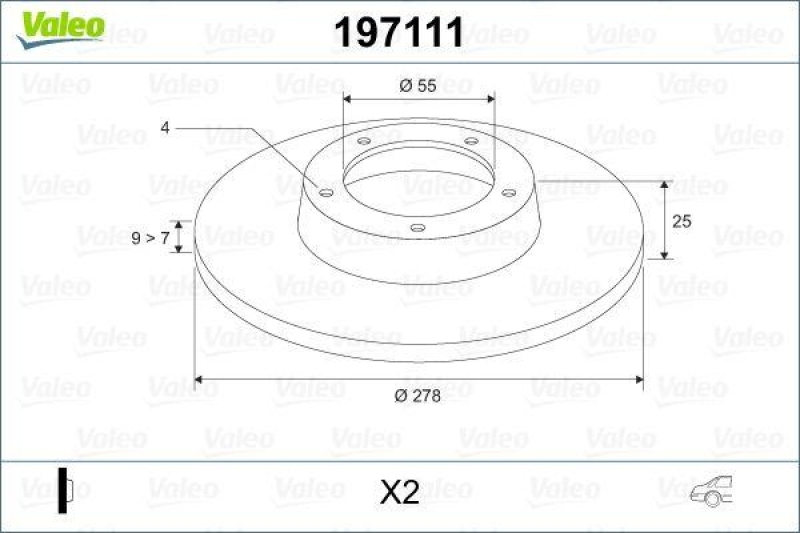 VALEO 197111 Bremsscheibe