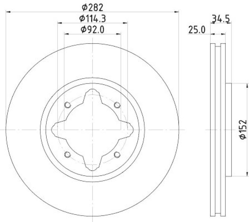 HELLA 8DD 355 104-971 Bremsscheibe 51121