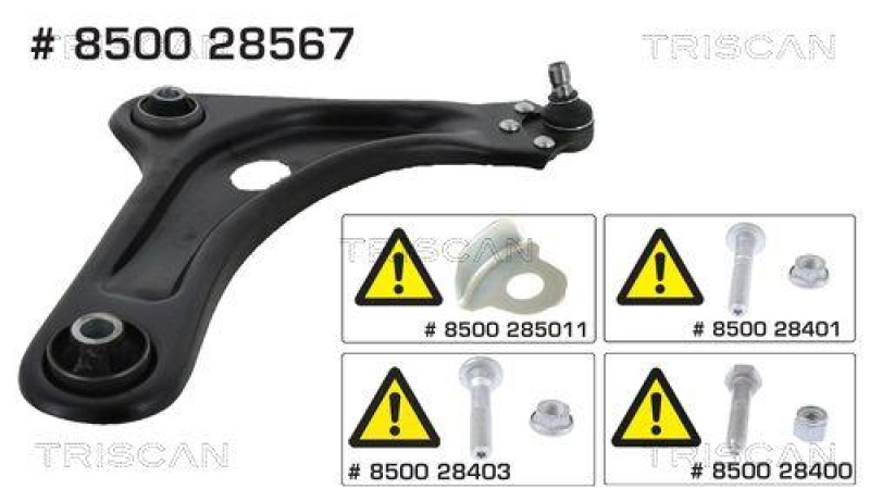 TRISCAN 8500 28567 Querlenker für Peugeot 2008