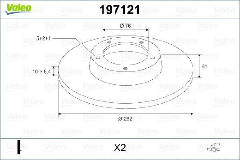 VALEO 197121 Bremsscheibe