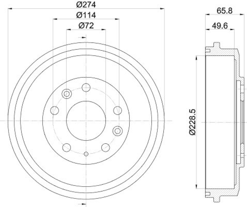 HELLA 8DT 355 303-271 Bremstrommel