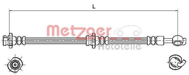 METZGER 4110129 Bremsschlauch für NISSAN HA links