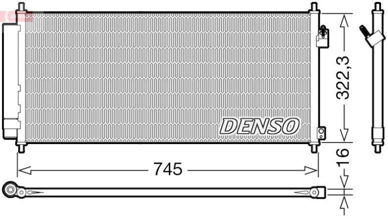 DENSO DCN40026 Kondensator A/C HONDA JAZZ III (GE_, GG_, GP_, ZA_) (08-)