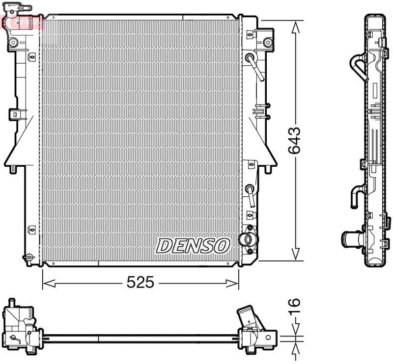 DENSO DRM45055 Kühler MITSUBISHI L200 / TRITON (KJ_, KK_, KL_) 2.4 DI-D 4WD (14-)