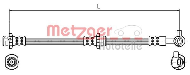 METZGER 4110132 Bremsschlauch für NISSAN VA rechts