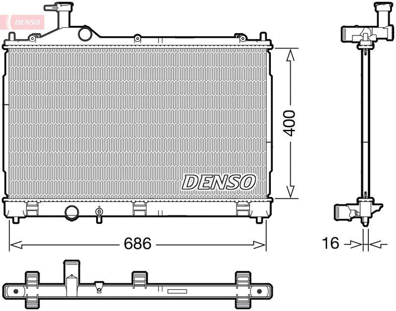 DENSO DRM45056 Kühler MITSUBISHI OUTLANDER III (GG_W, GF_W, ZJ, ZL, ZK) 2.0 (12-)