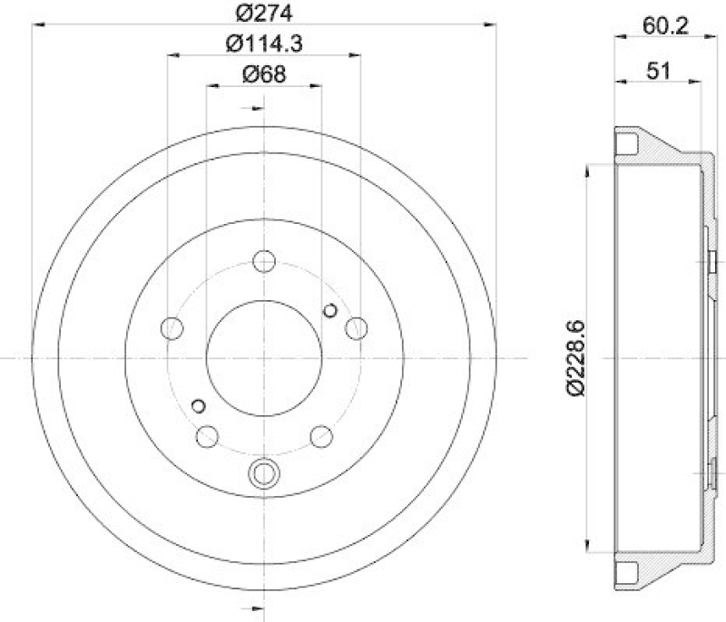 HELLA 8DT 355 303-311 Bremstrommel