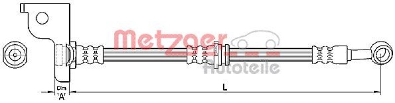 METZGER 4110138 Bremsschlauch für HYUNDAI VA links