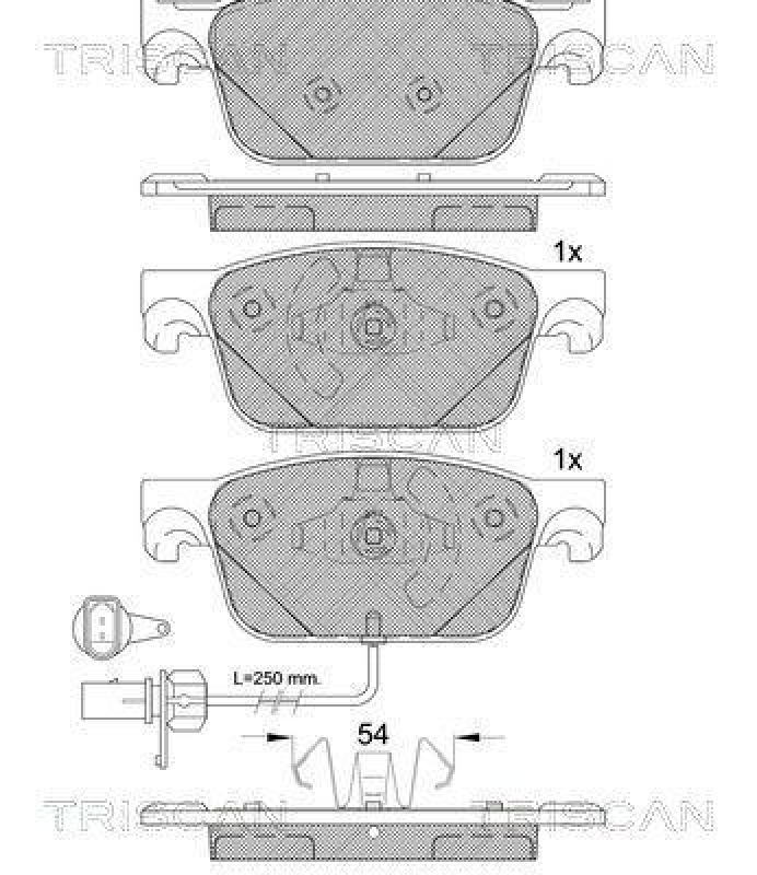 TRISCAN 8110 29186 Bremsbelag Vorne für Audi