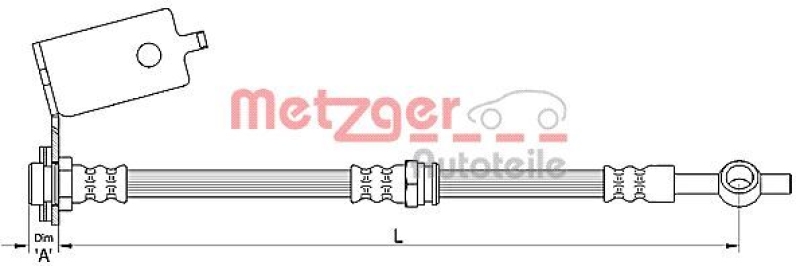 METZGER 4110141 Bremsschlauch für HYUNDAI HA links