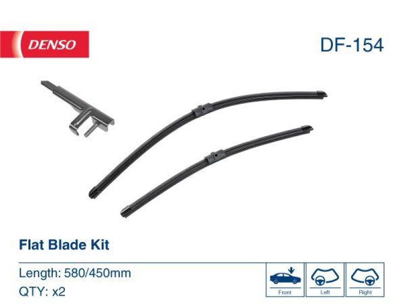 DENSO DF-154 Wischer Flat Blade KIT ALFA ROMEO 159 Sportwagon (939_) 1.9 JTDM 16V (06-20)