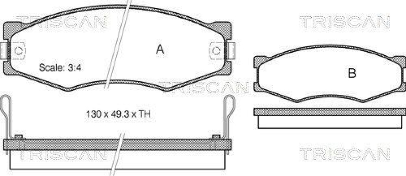 TRISCAN 8110 14103 Bremsbelag Vorne für Nissan Bluebird, D21