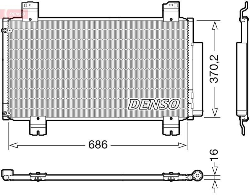 DENSO DCN40033 Kondensator A/C HONDA ACCORD VIII Estate (CW) 2.2 i-DTEC (08-)