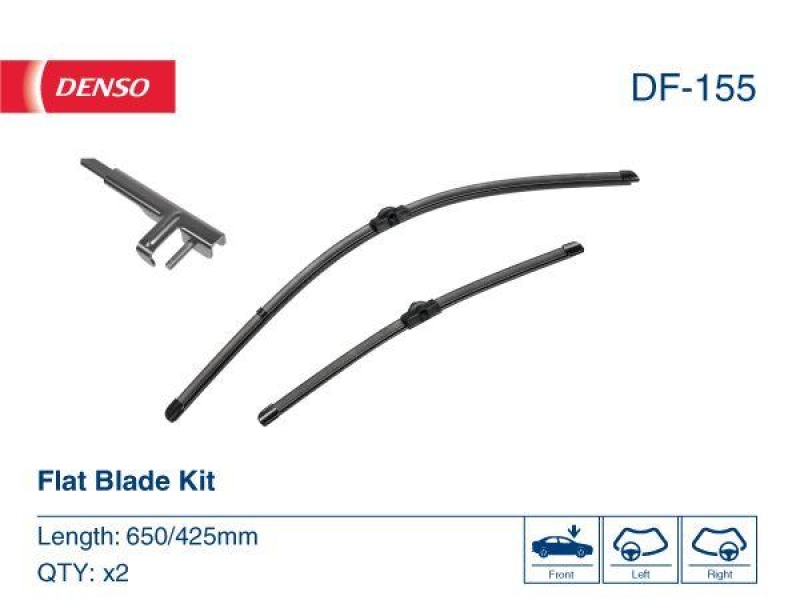 DENSO DF-155 Wischer Flat Blade KIT BMW 6 Gran Coupe (F06) 640 xd 3.0 (13-20)