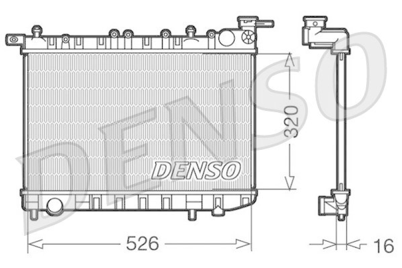 DENSO DRM46015 Kühler NISSAN ALMERA I Hatchback (N15) 1.4 S,GX,LX (1995 - 2000)