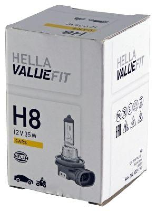 HELLA 8GH 242 632-151 Glühleuchte 12V H8 PGJ19-1