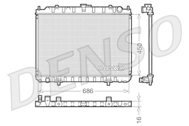 DENSO DRM46023 Kühler NISSAN X-TRAIL (T30) 2.2 dCi 4x4 (2003 - )