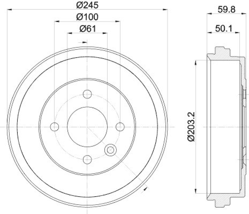 HELLA 8DT 355 303-381 Bremstrommel