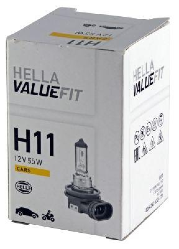 HELLA 8GH 242 632-171 Glühleuchte 12V H11 PGJ19-2