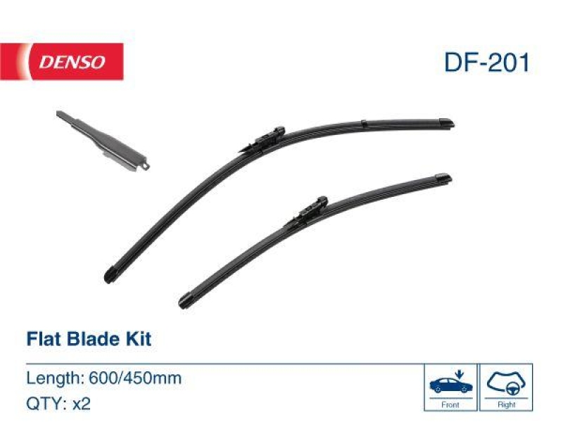 DENSO DF-201 Wischer Flat Blade KIT BMW 4 Convertible (F33, F83) 440 i 3.0 (16-)