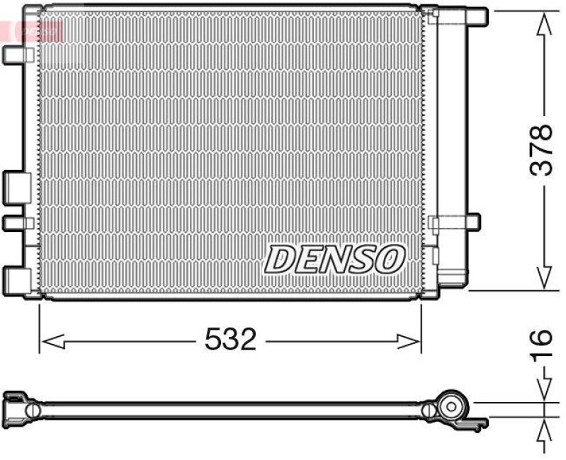 DENSO DCN41005 Kondensator HYUNDAI i20 (PB, PBT) 1.4 09/2008->