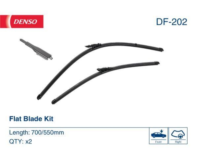 DENSO DF-202 Wischer Flat Blade KIT CITROËN C5 III Break (RW_) 2.0 16V (08-)