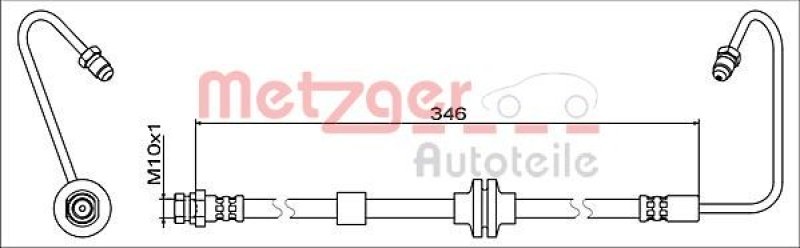 METZGER 4119371 Bremsschlauch für RENAULT HA links