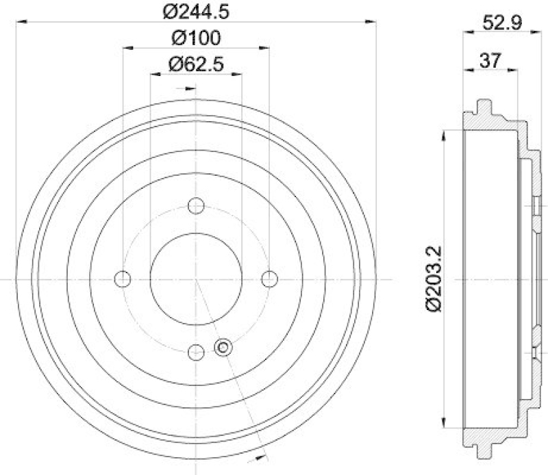 HELLA 8DT 355 303-431 Bremstrommel