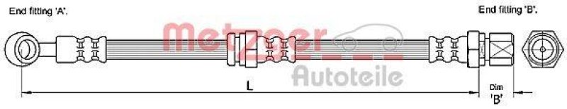 METZGER 4110191 Bremsschlauch für CHEVROLET VA rechts