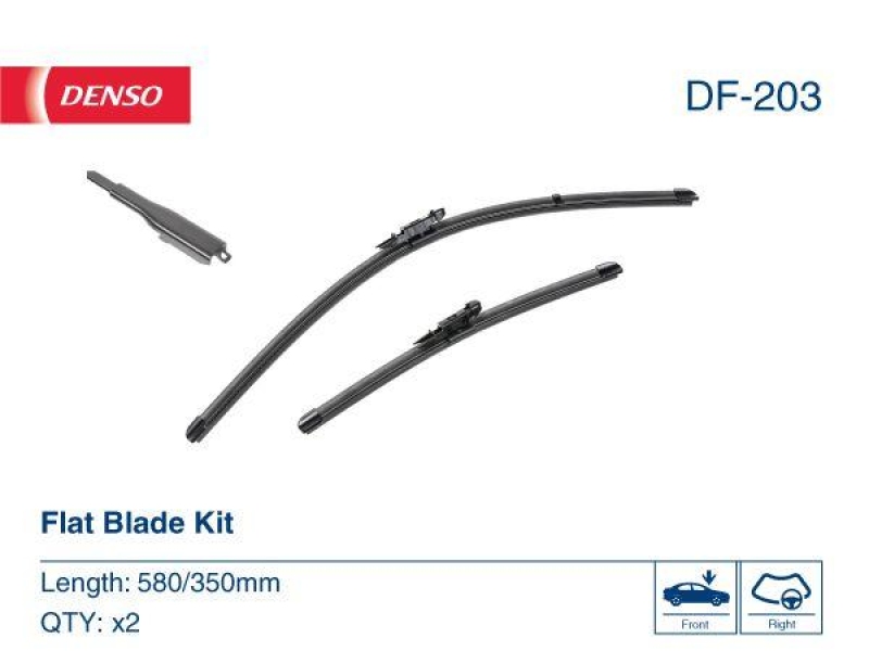 DENSO DF-203 Wischer Flat Blade KIT NISSAN JUKE (F15) 1.6 (17-)