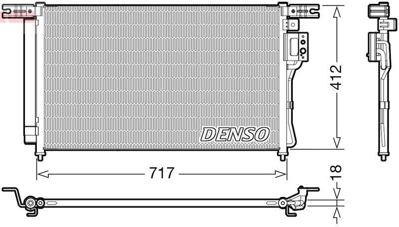 DENSO DCN41008 Kondensator A/C HYUNDAI SANTA FÉ II (CM) (06-09)