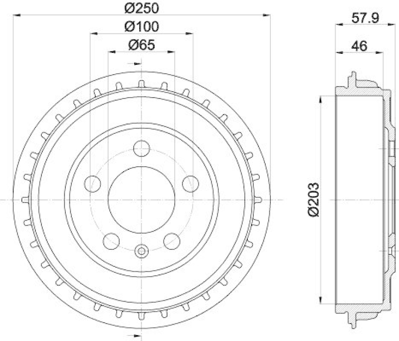 HELLA 8DT 355 303-441 Bremstrommel