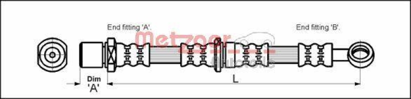 METZGER 4110200 Bremsschlauch für SUBARU VA rechts