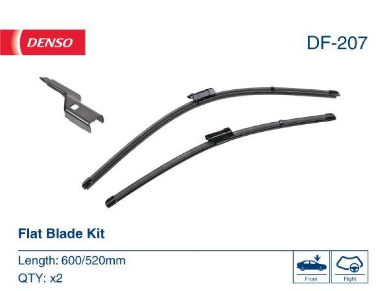 DENSO DF-207 Wischer Flat Blade KIT PORSCHE PANAMERA (971) 4.0 GTS (20-)