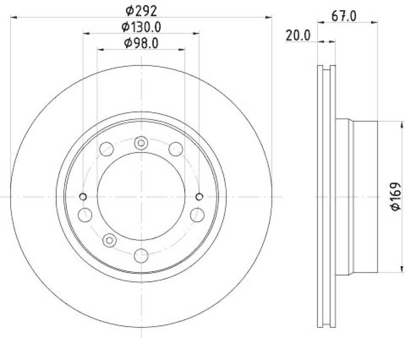 HELLA 8DD 355 105-721 Bremsscheibe für PORSCHE BOXSTER (986)