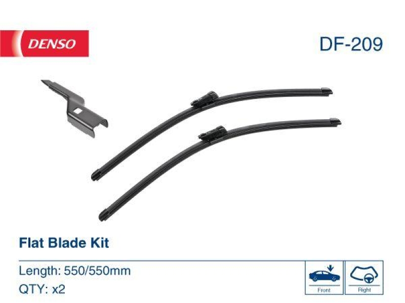 DENSO DF-209 Wischer Flat Blade KIT LAND ROVER DEFENDER Station Wagon (L663) D250 MHEV 4x4 3.0 (20-)