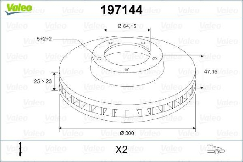 VALEO 197144 Bremsscheibe